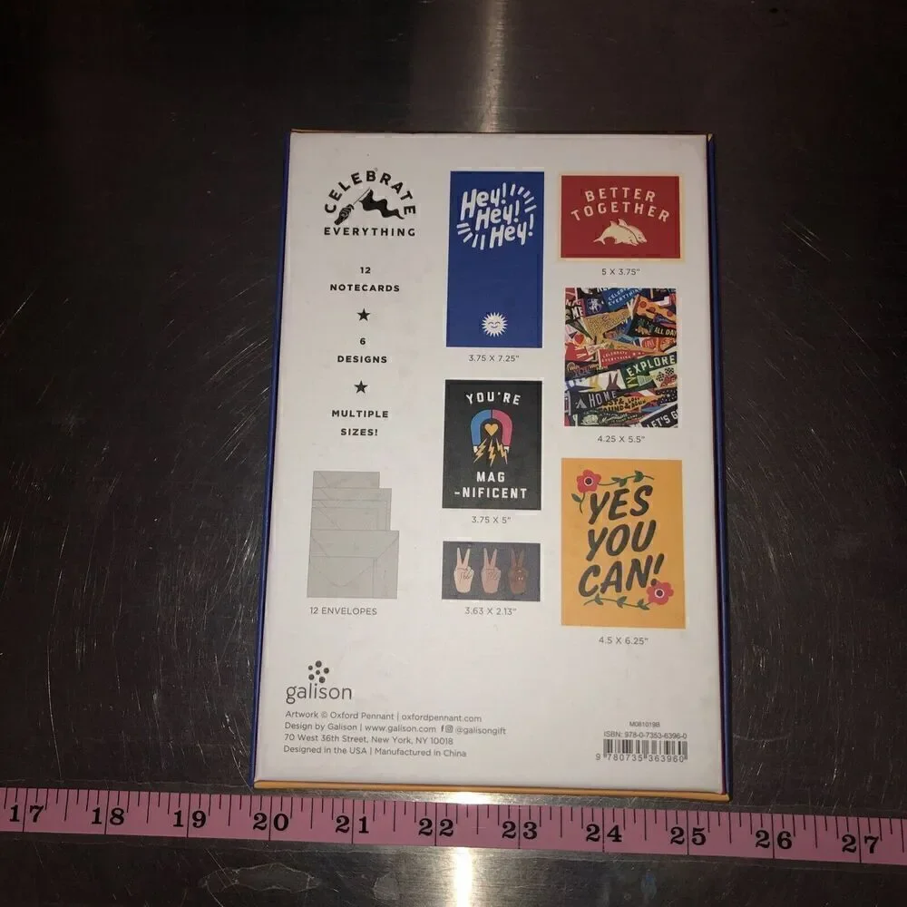 Celebrate Everything Notecard Set. Set Of 12 Big And Small By Oxford Pennant